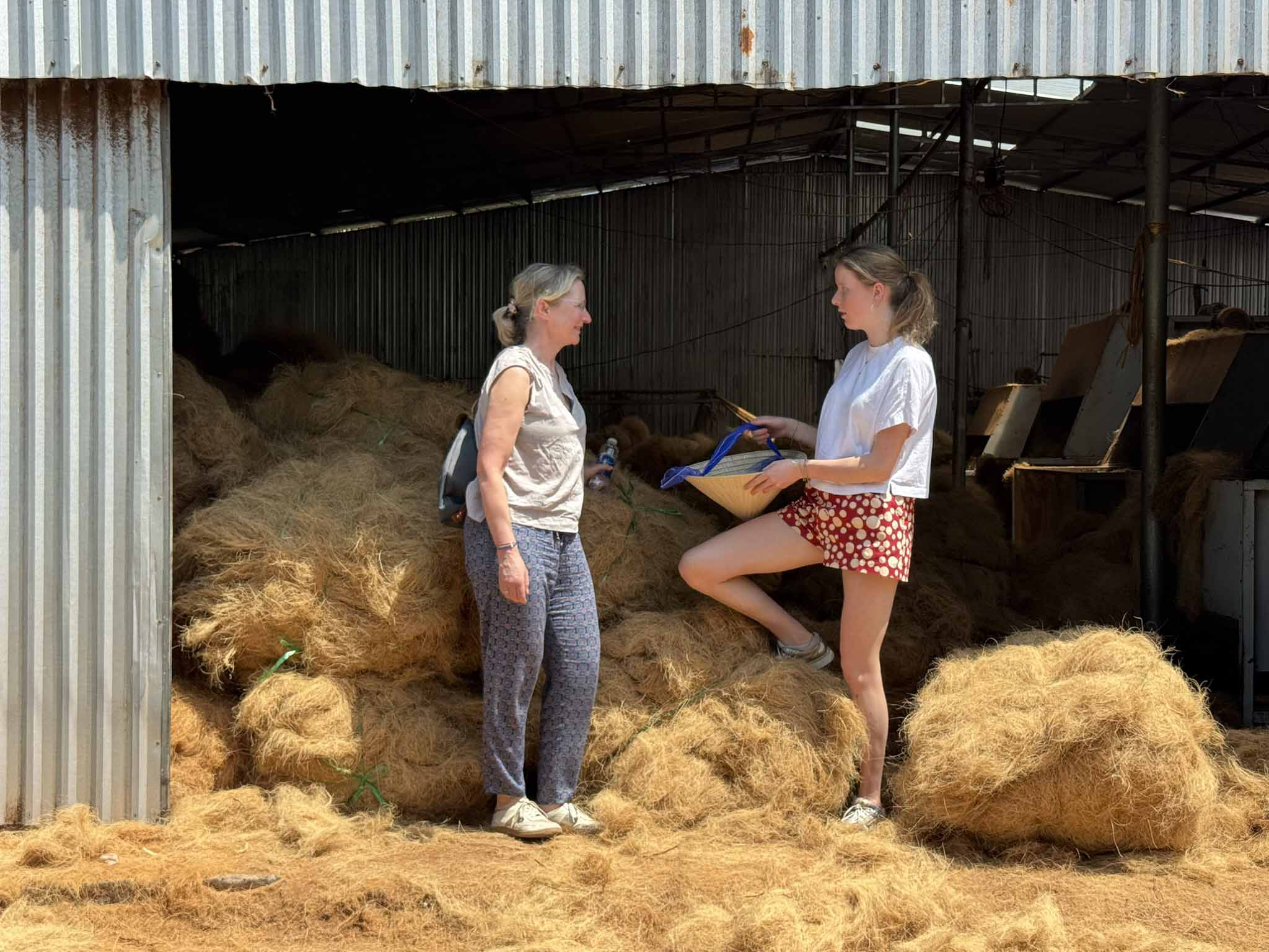 Mekong Delta people - coconut fiber workshop workers